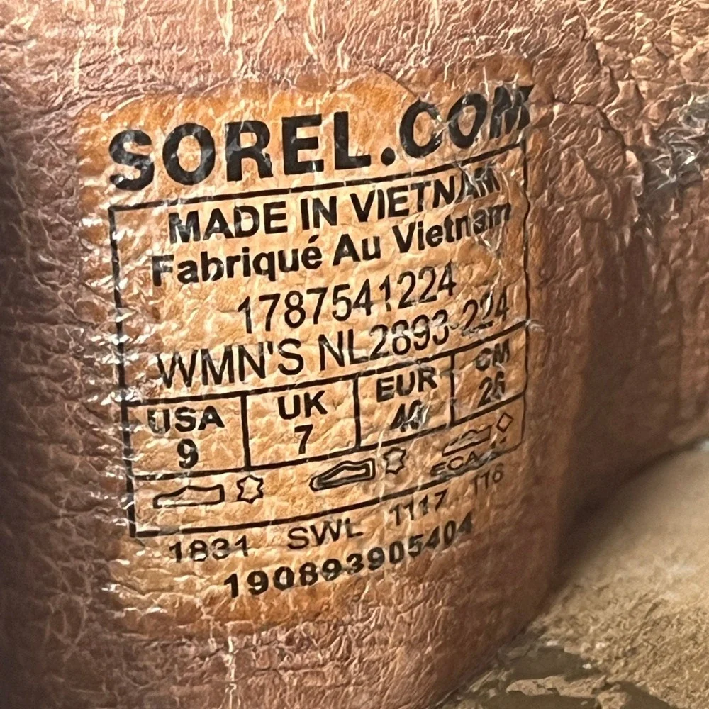 Sorel‎ Ella II Cross Strap Sandals Brown Leather Womens 9 UK 7 EU 40